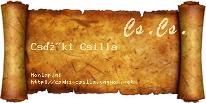 Csáki Csilla névjegykártya