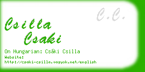 csilla csaki business card